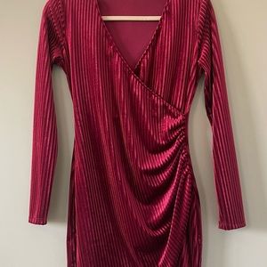 Cranberry Red, Lush brand dress with shoulder pads